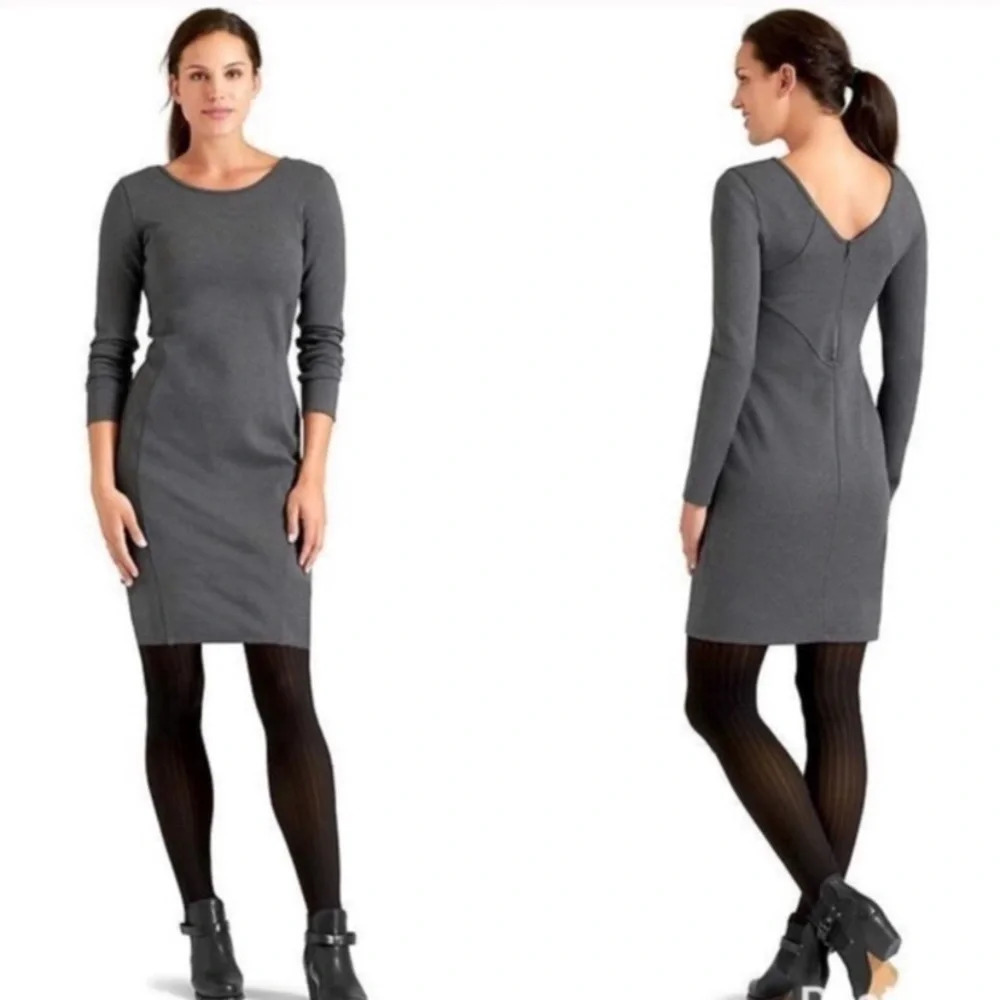 Athleta Illusion Long Sleeve Dress Charcoal Small